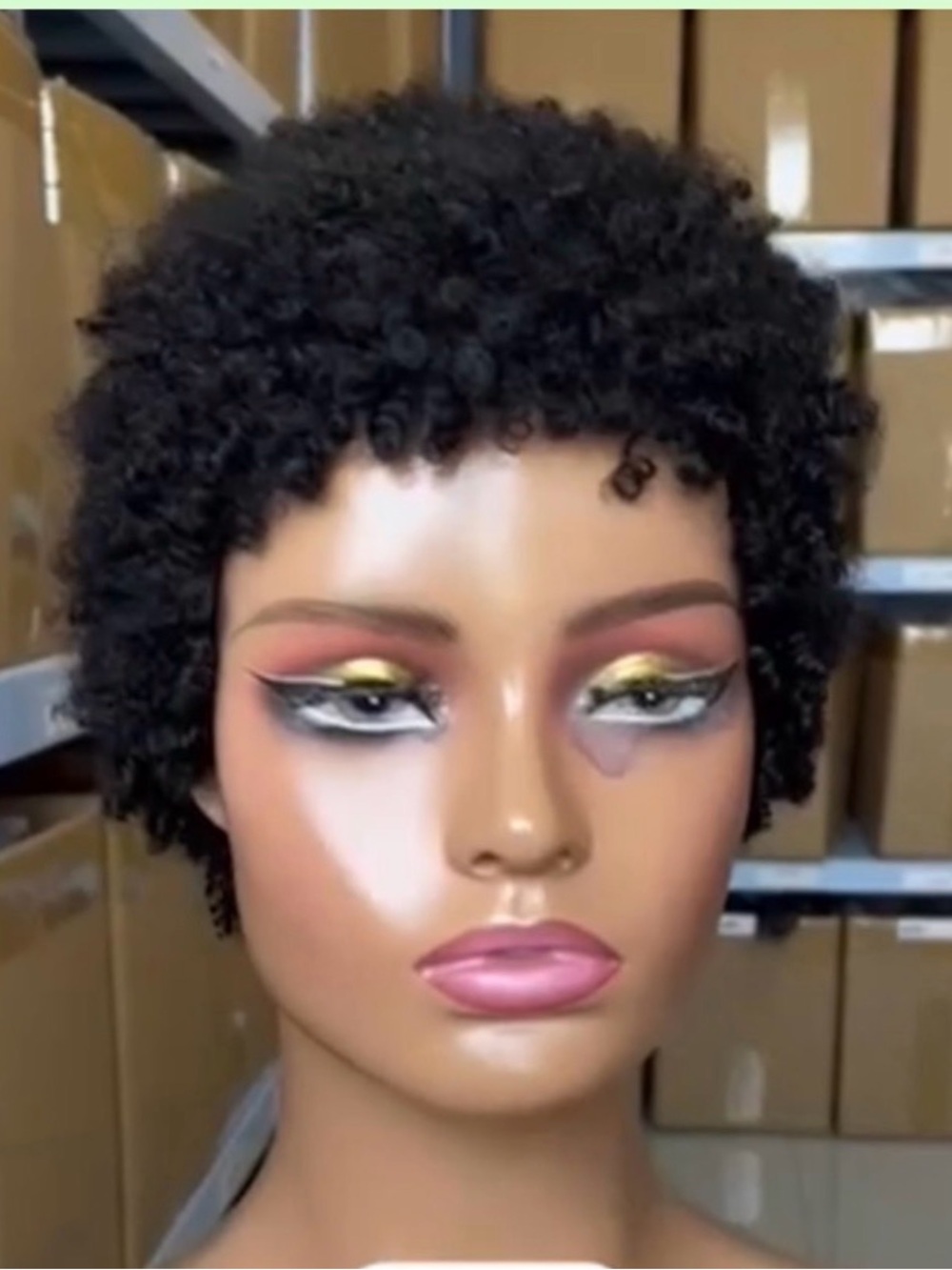 Short Curly Afro Wig - Black